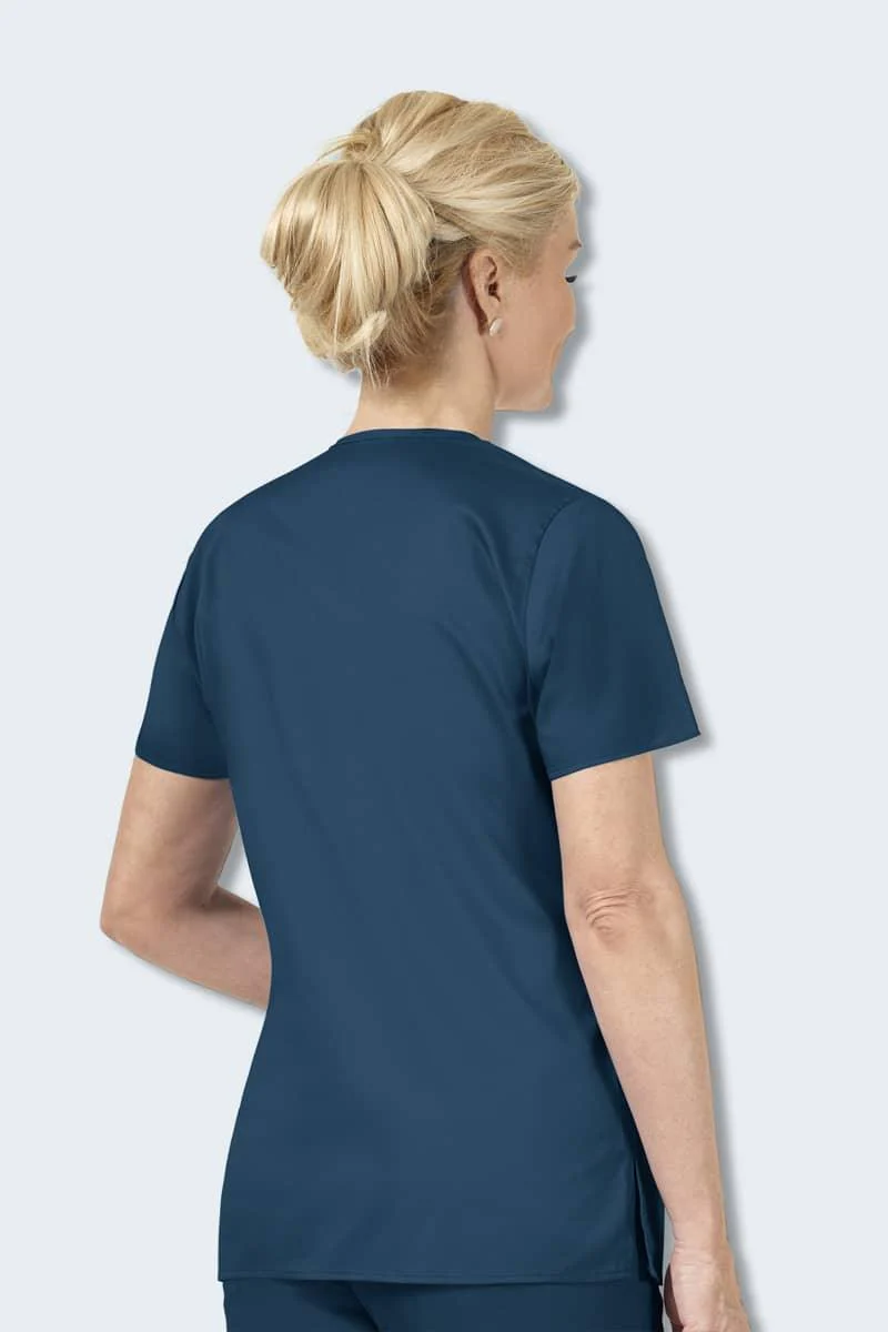 102 WonderWORK Women's Mock Wrap Nurses Scrub Top - Image 6
