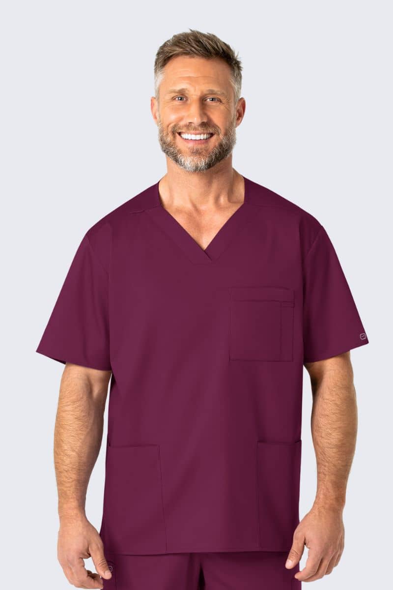 103 WonderWORK Men's Multi-Pocket Scrub Top - Image 3