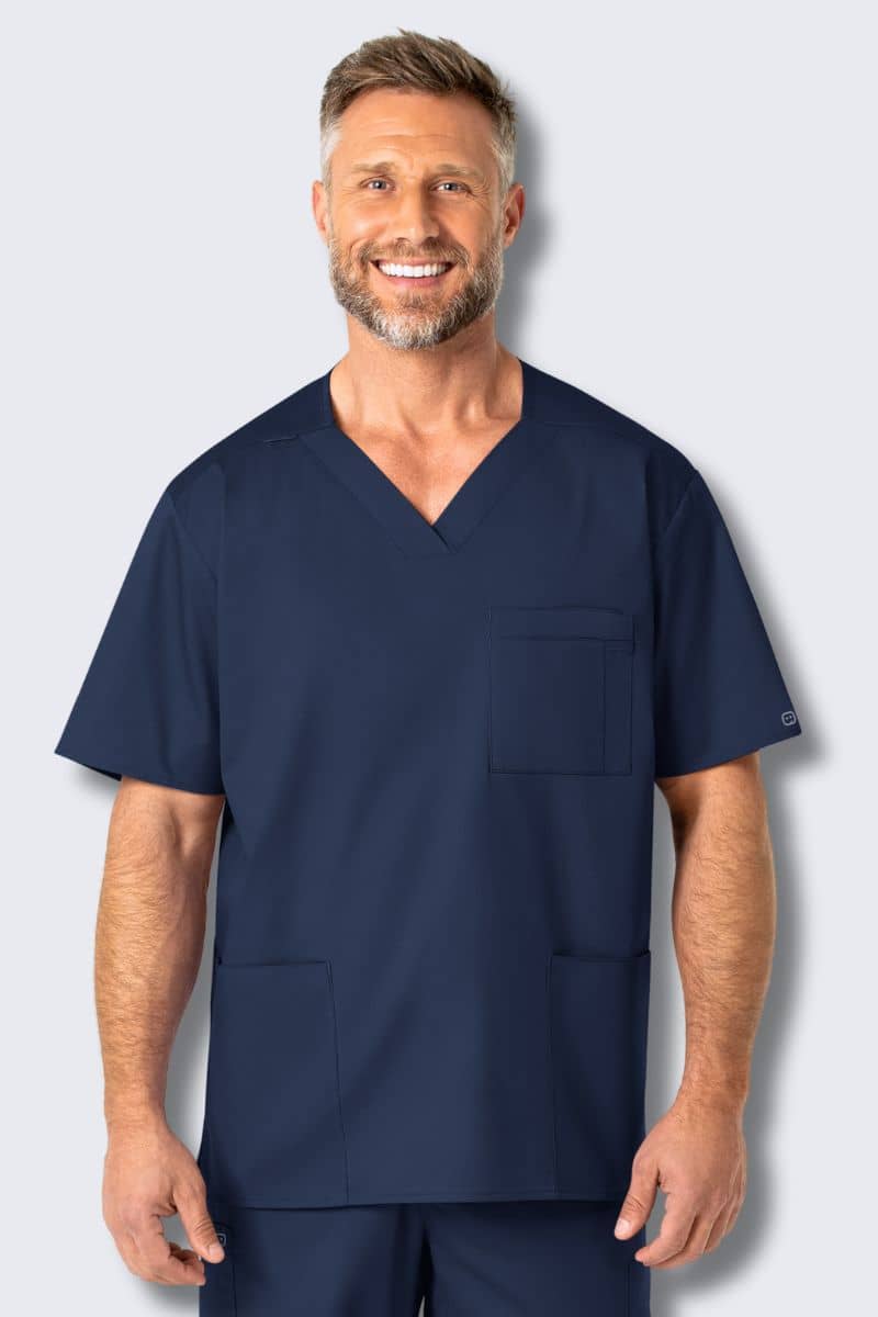 103 WonderWORK Men's Multi-Pocket Scrub Top - Image 4