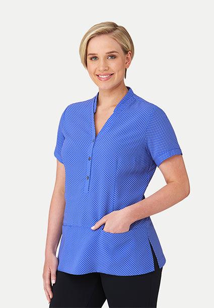 2174 City Collection Short Sleeve Stretch Spot Tunic - Image 3