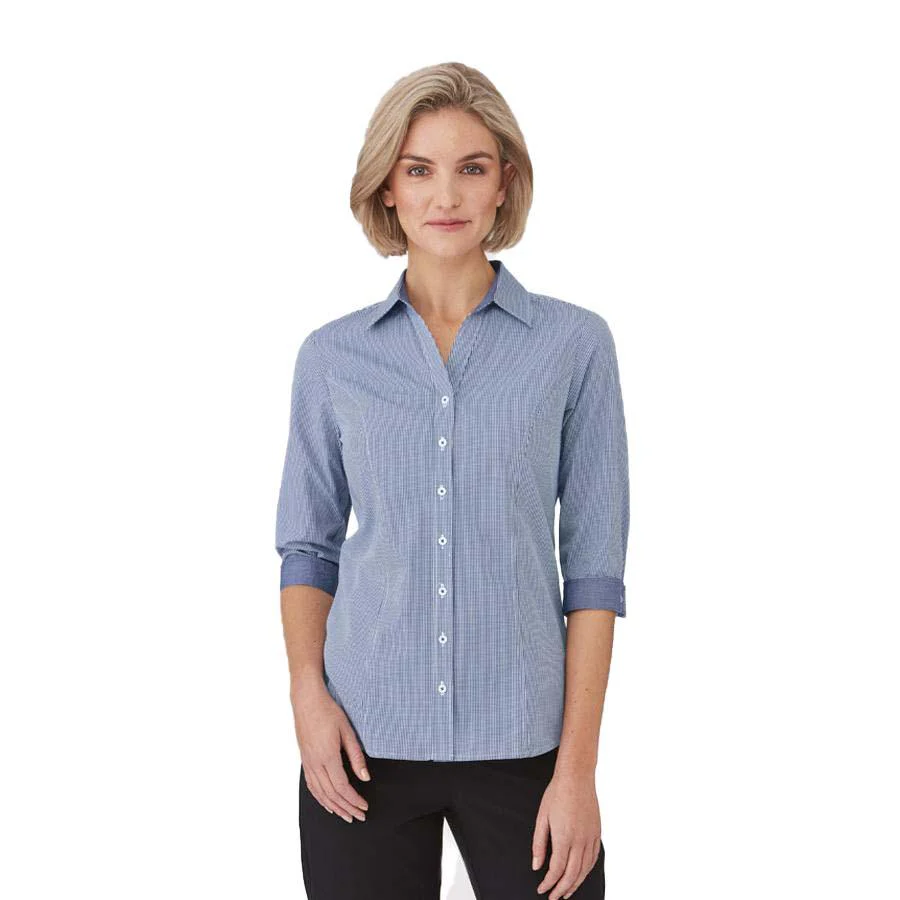 2444 City Collection Pippa Check 3/4 Sleeve Shirt - Image 2