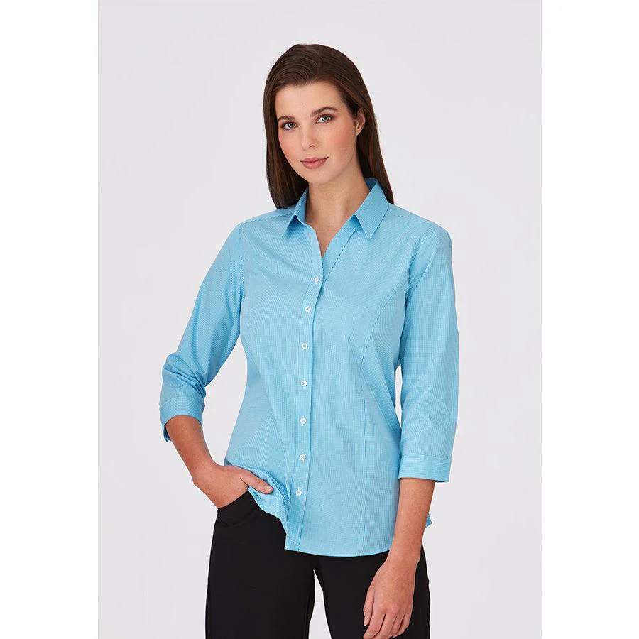 2444 City Collection Pippa Check 3/4 Sleeve Shirt - Image 7