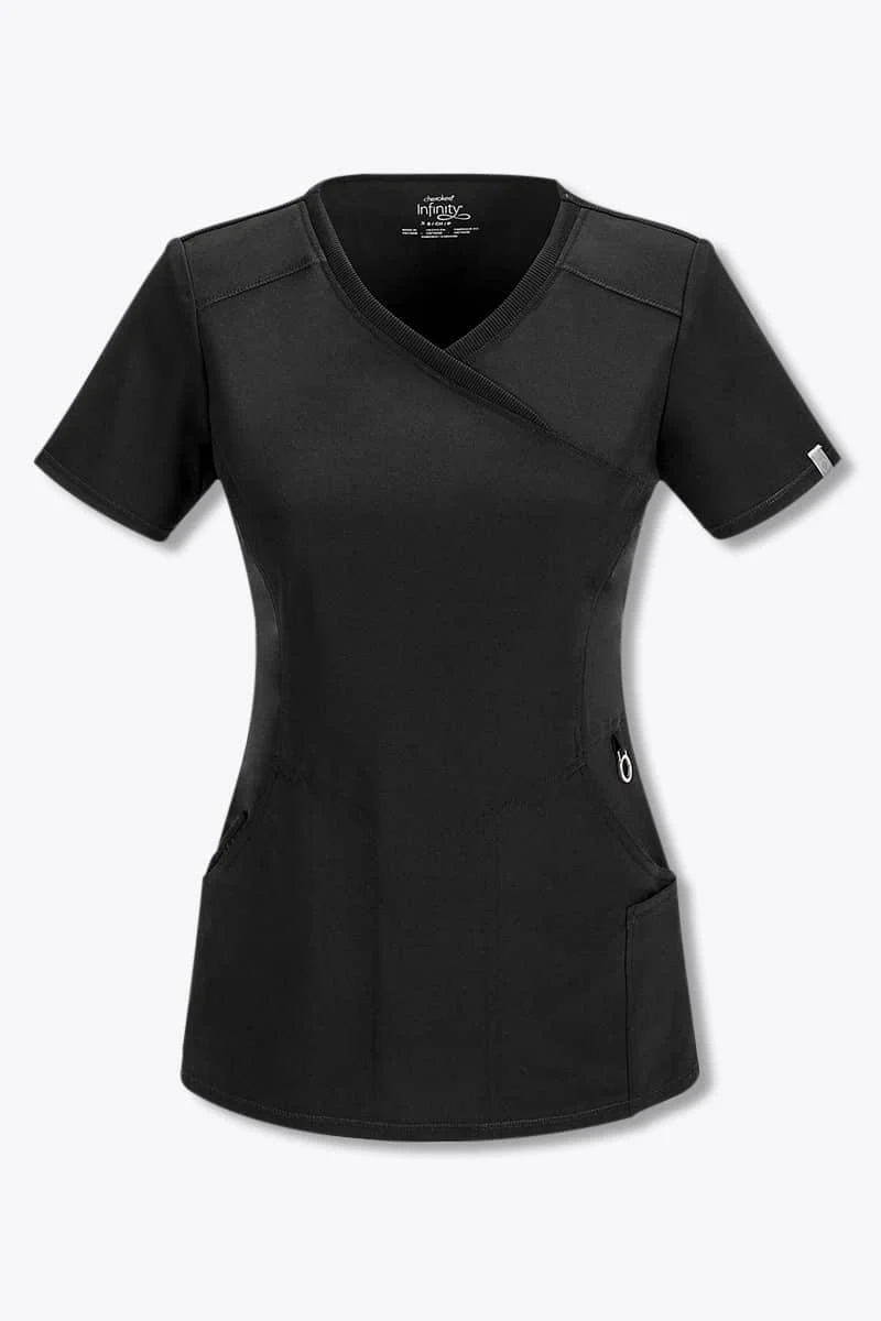 2625A Cherokee Infinity Women's Mock Wrap Scrub Top - Image 3