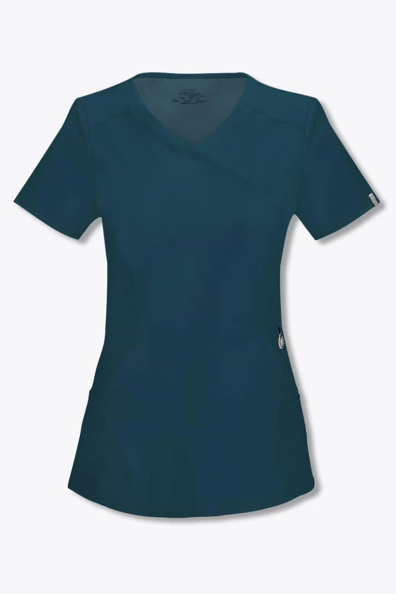 2625A Cherokee Infinity Women's Mock Wrap Scrub Top - Image 4