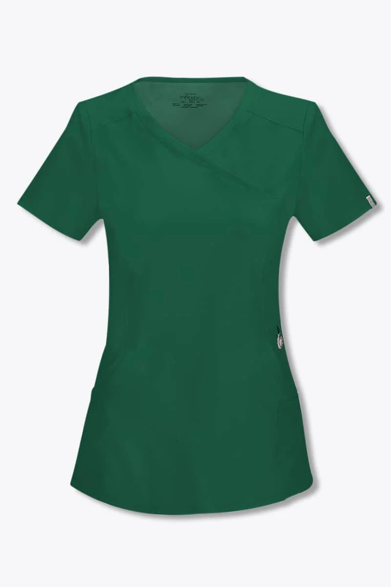 2625A Cherokee Infinity Women's Mock Wrap Scrub Top - Image 5