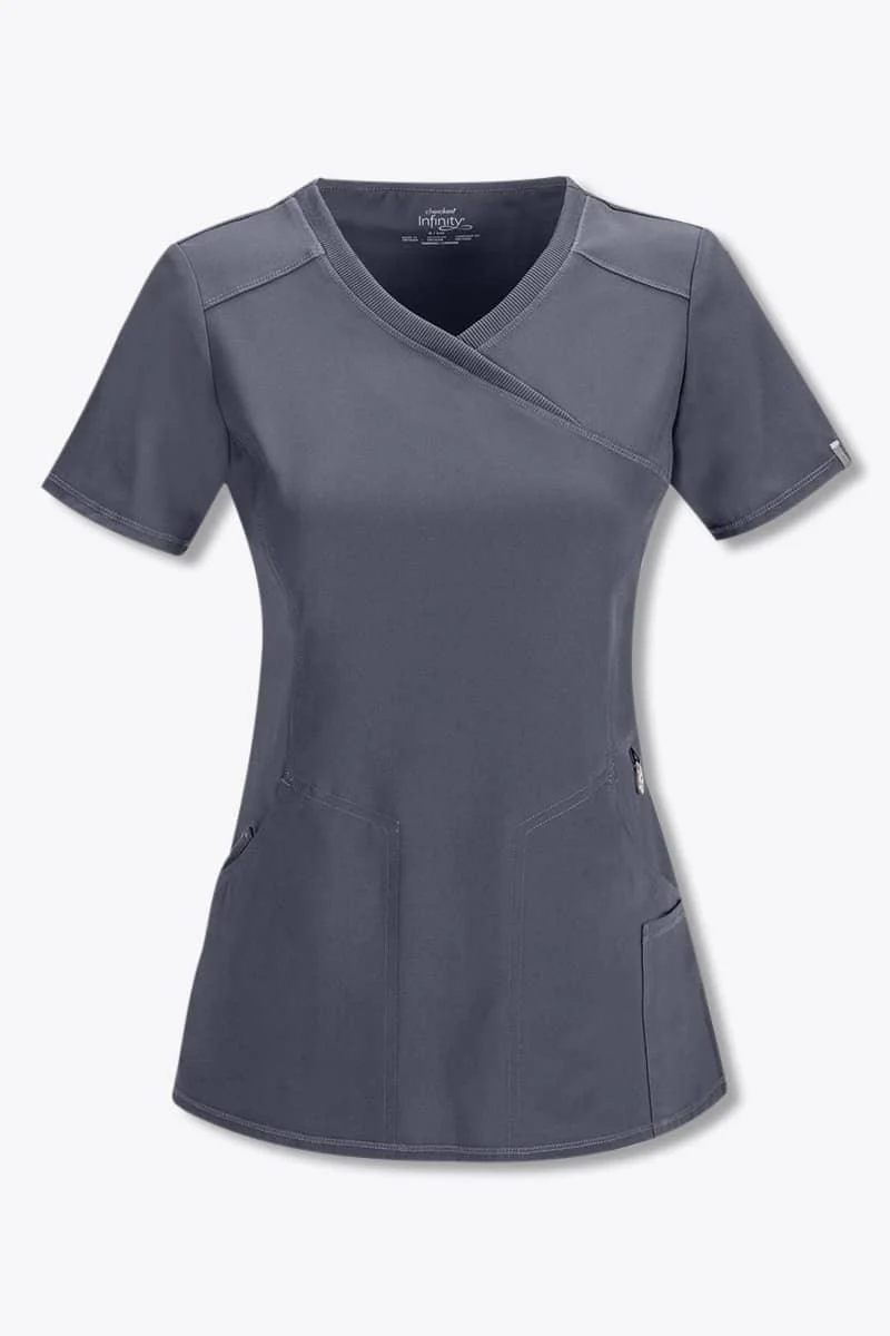 2625A Cherokee Infinity Women's Mock Wrap Scrub Top - Image 7