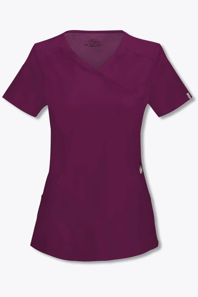 2625A Cherokee Infinity Women's Mock Wrap Scrub Top - Image 9