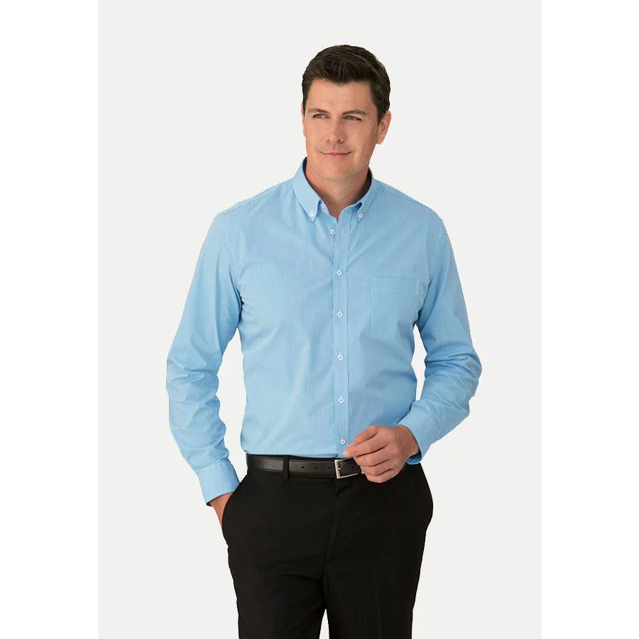 4222 City Collection Mens Pippa Check Long Sleeve Shirt - Image 5
