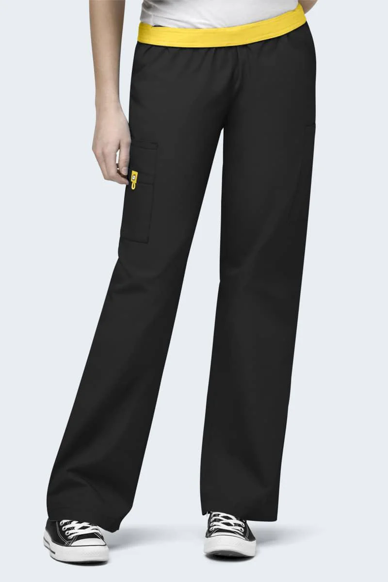 5016 Wonderwink Quebec Full Elastic Cargo Scrubs Pant - Image 4