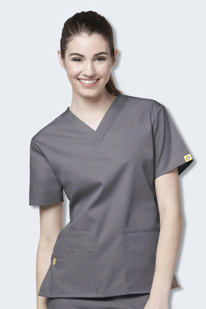 6016 WonderWink Bravo 5 Pocket V-neck Women's Scrubs Top - Image 10