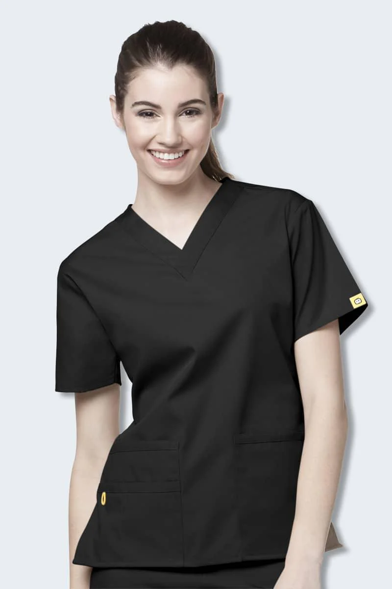6016 WonderWink Bravo 5 Pocket V-neck Women's Scrubs Top - Image 3
