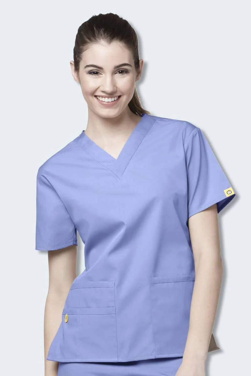 6016 WonderWink Bravo 5 Pocket V-neck Women's Scrubs Top - Image 6