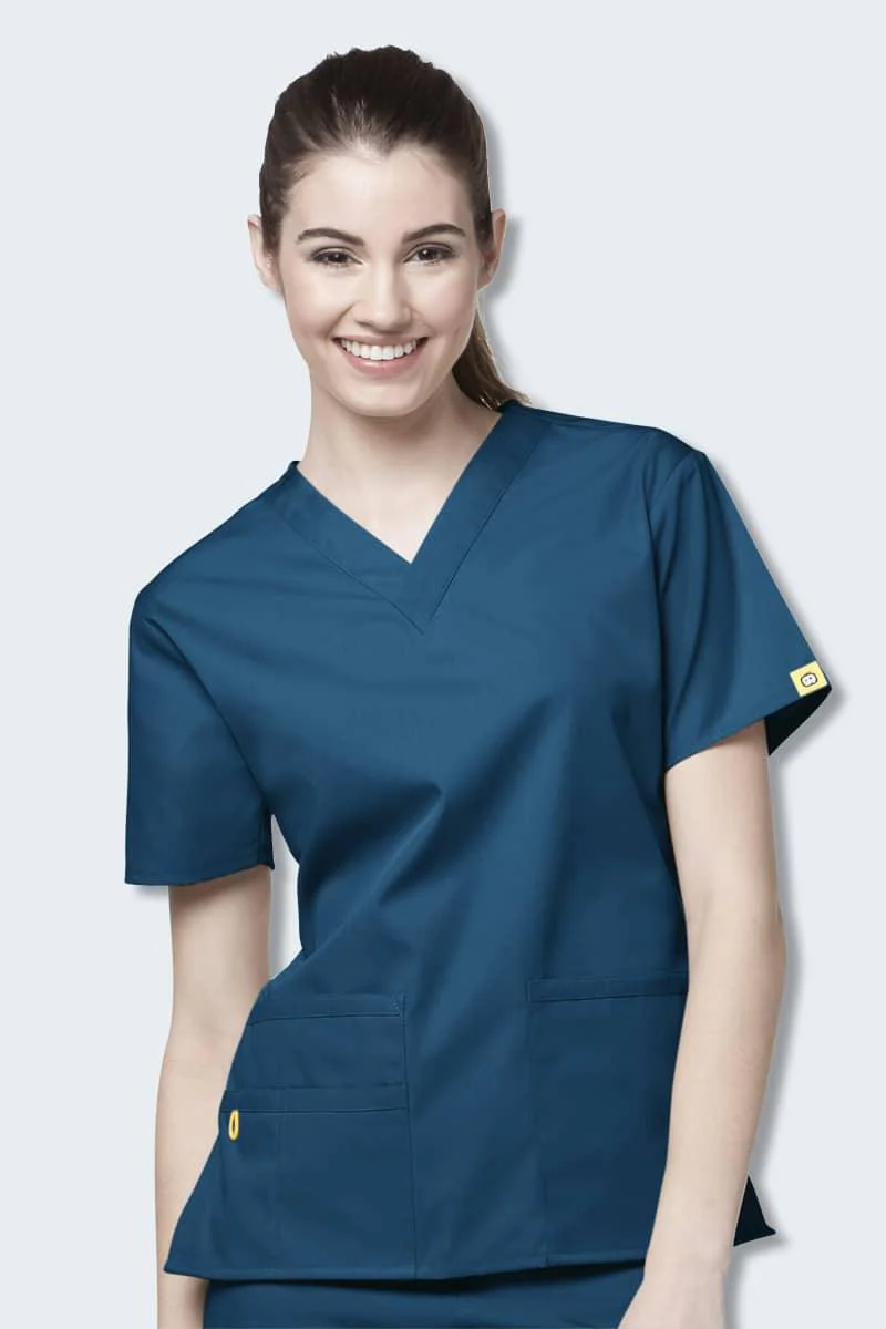 6016 WonderWink Bravo 5 Pocket V-neck Women's Scrubs Top - Image 7