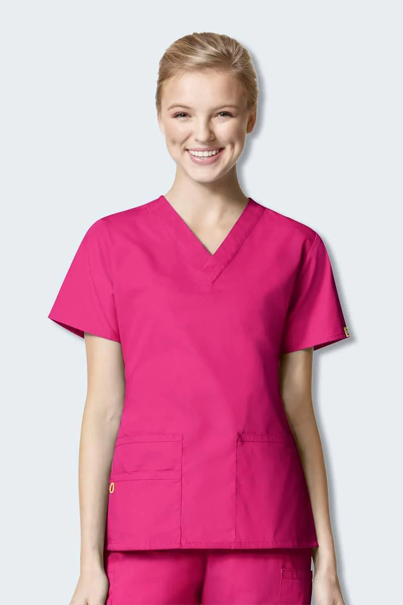 6016 WonderWink Bravo 5 Pocket V-neck Women's Scrubs Top - Image 9