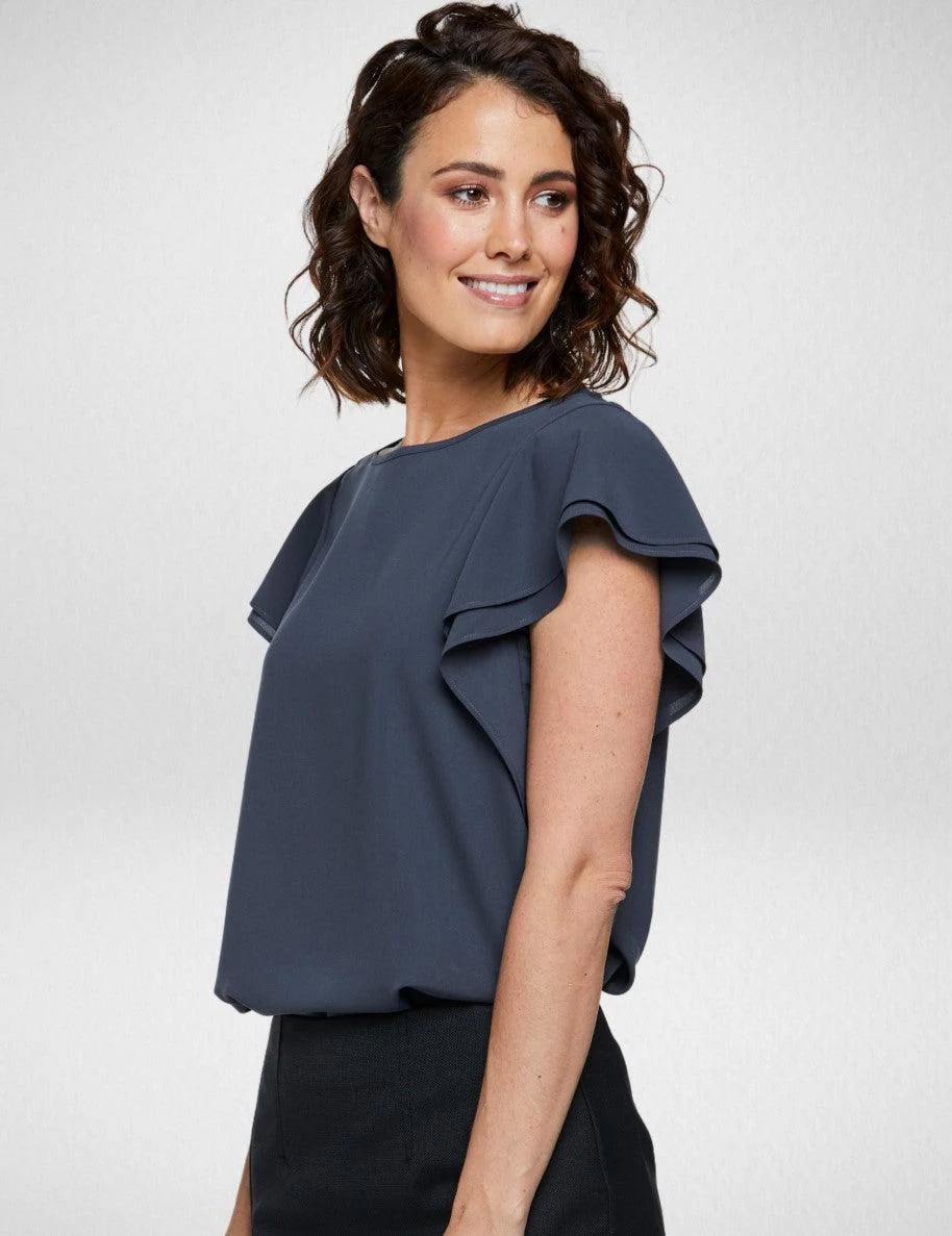 6100F70 Corporate Reflections Amity Double Flutter Sleeve Top - Image 2