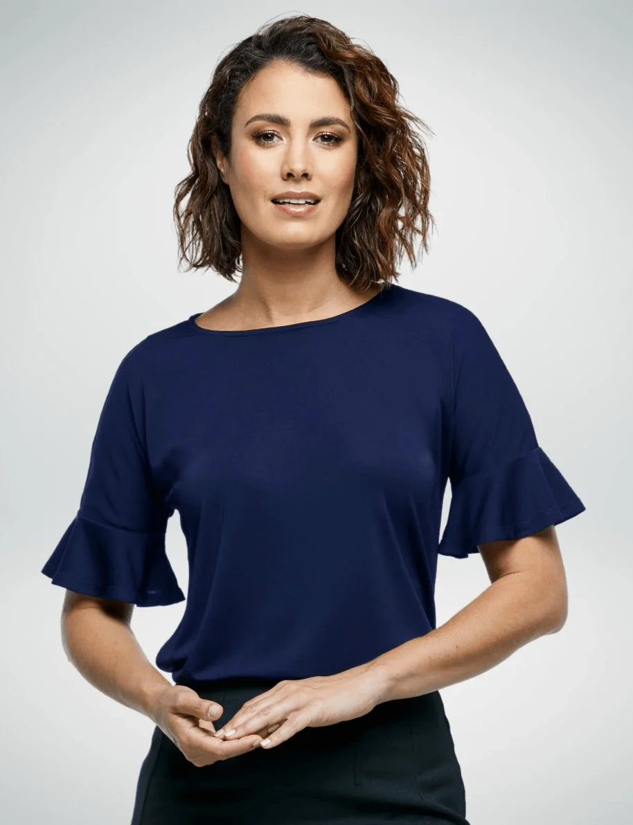 6103B89 Corporate Reflections Belle Bell Cuff Blouse - Image 2