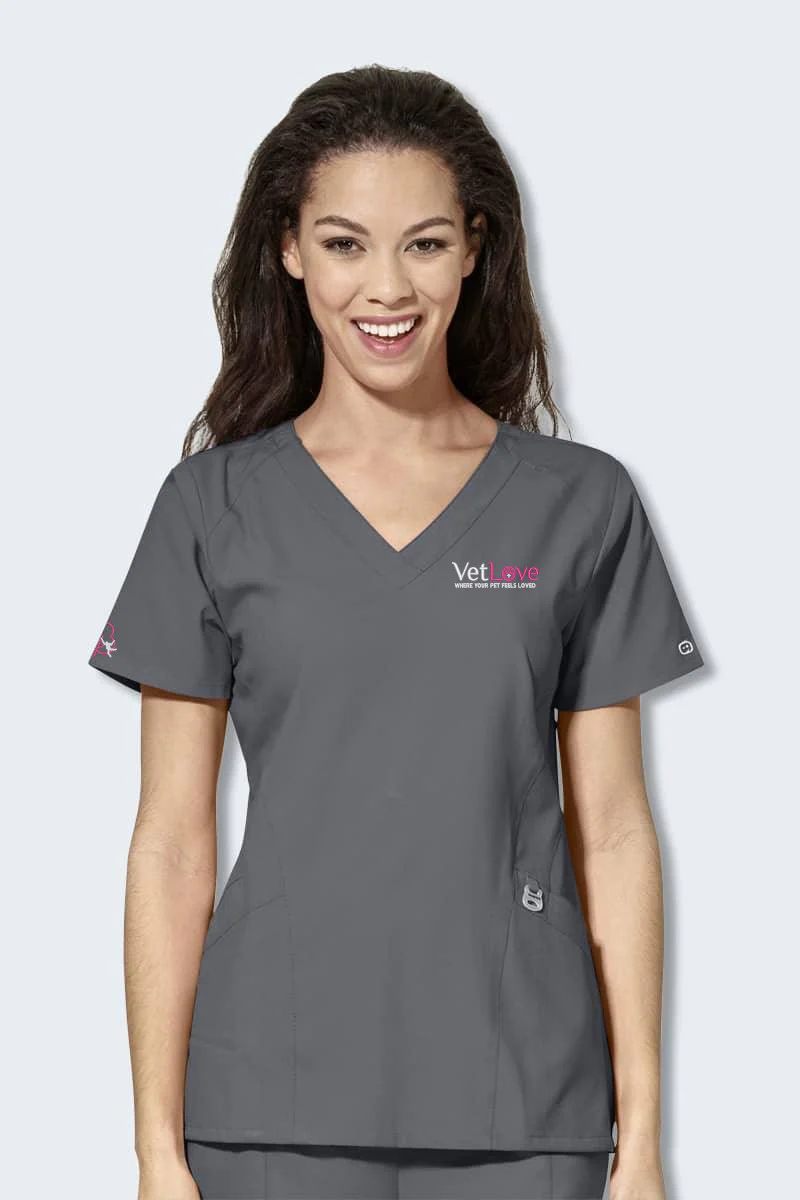6155 VETLOVE WonderWink W123 Womens Stylized V-neck Top - Image 2