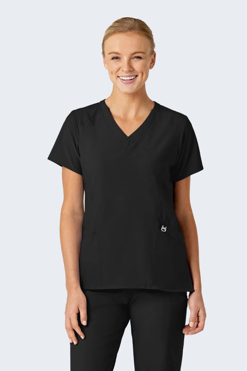 6155 WonderWink W123 Womens Stylized V-neck Top - Image 13