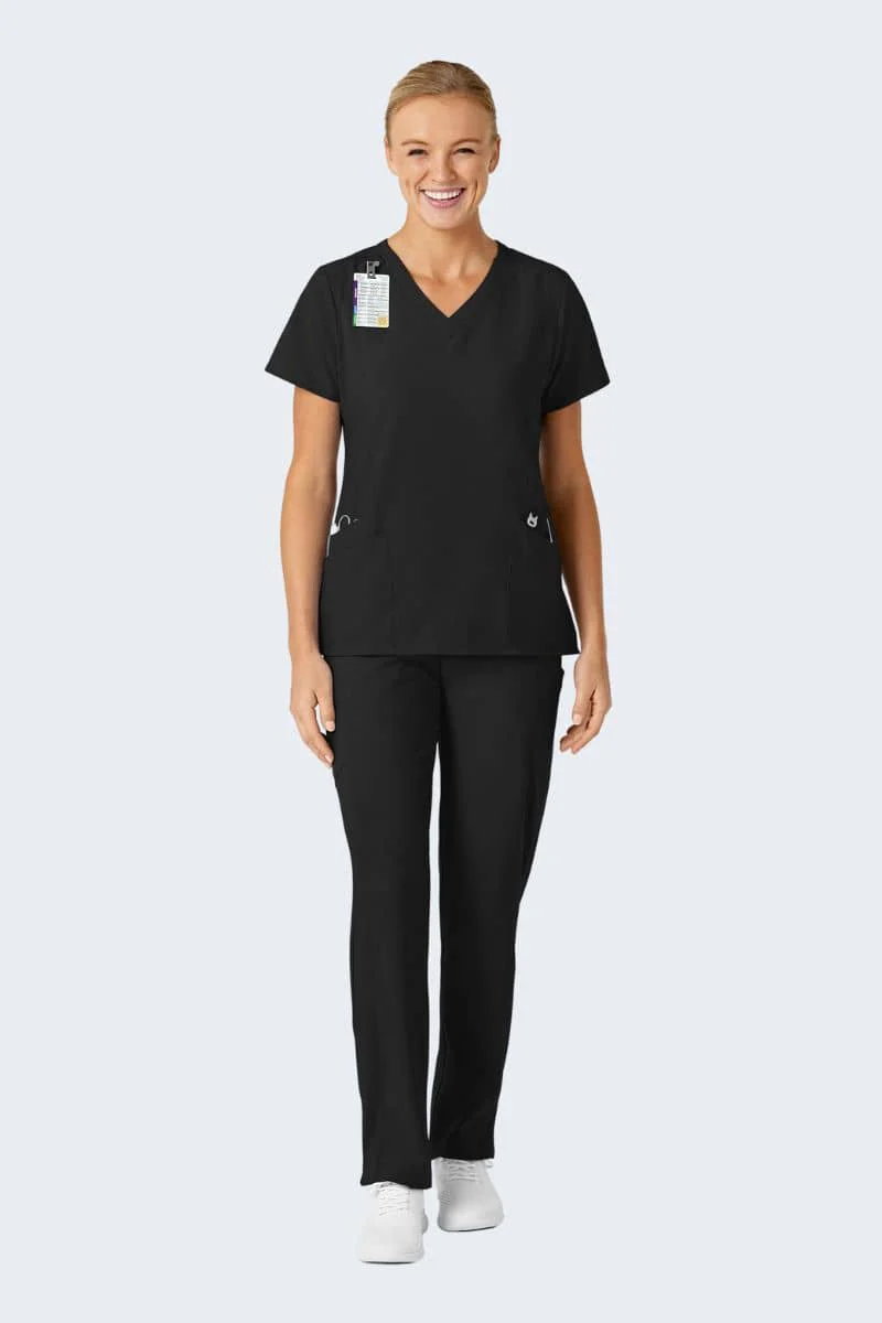 6155 WonderWink W123 Womens Stylized V-neck Top - Image 14