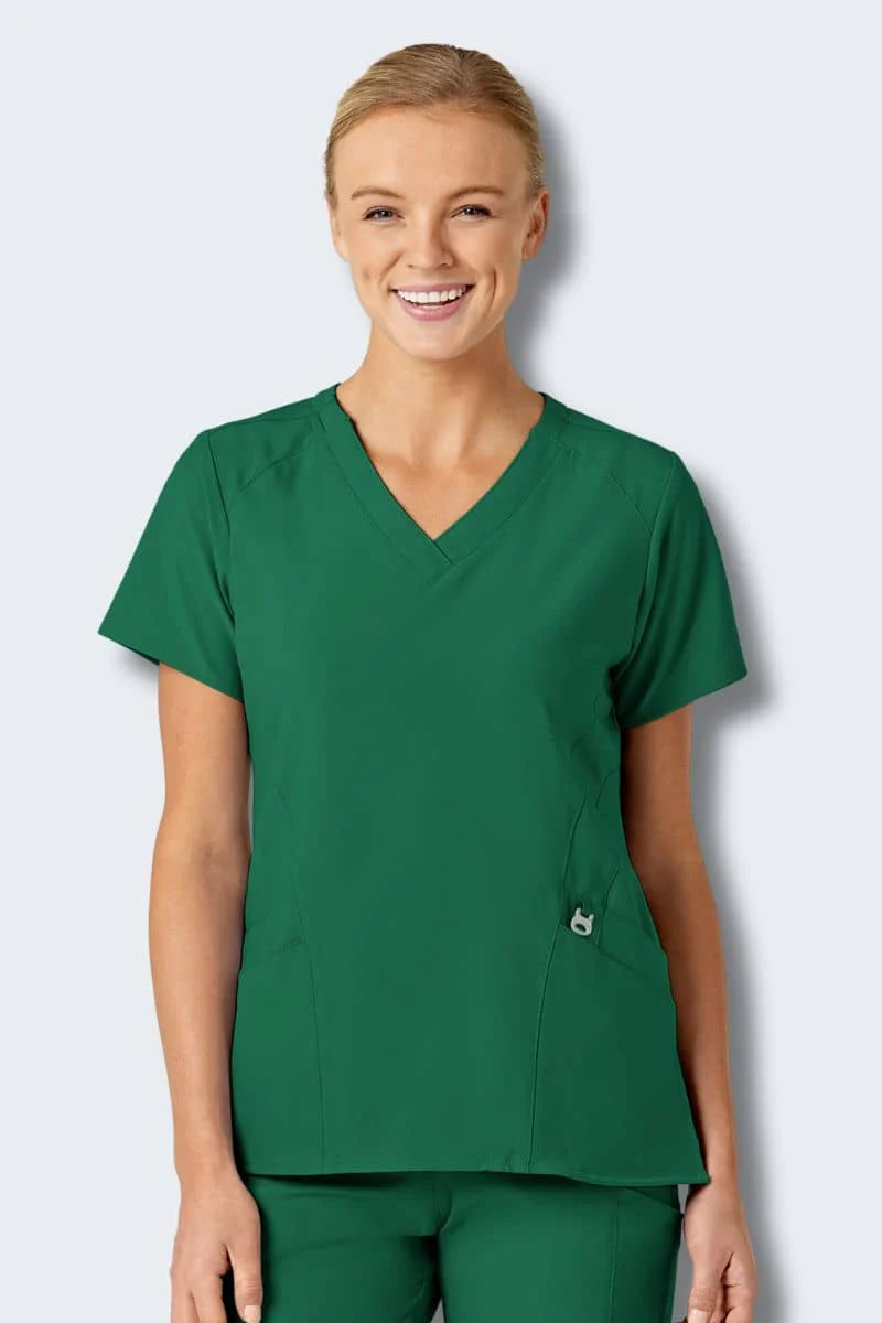 6155 WonderWink W123 Womens Stylized V-neck Top - Image 5