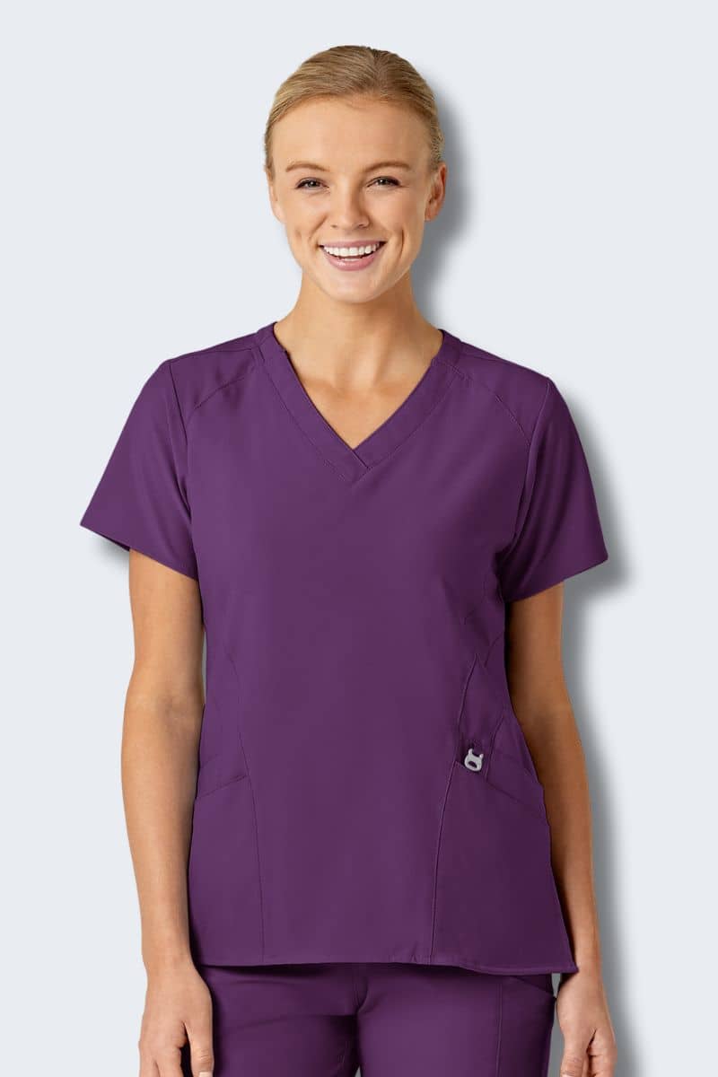 6155 WonderWink W123 Womens Stylized V-neck Top - Image 6