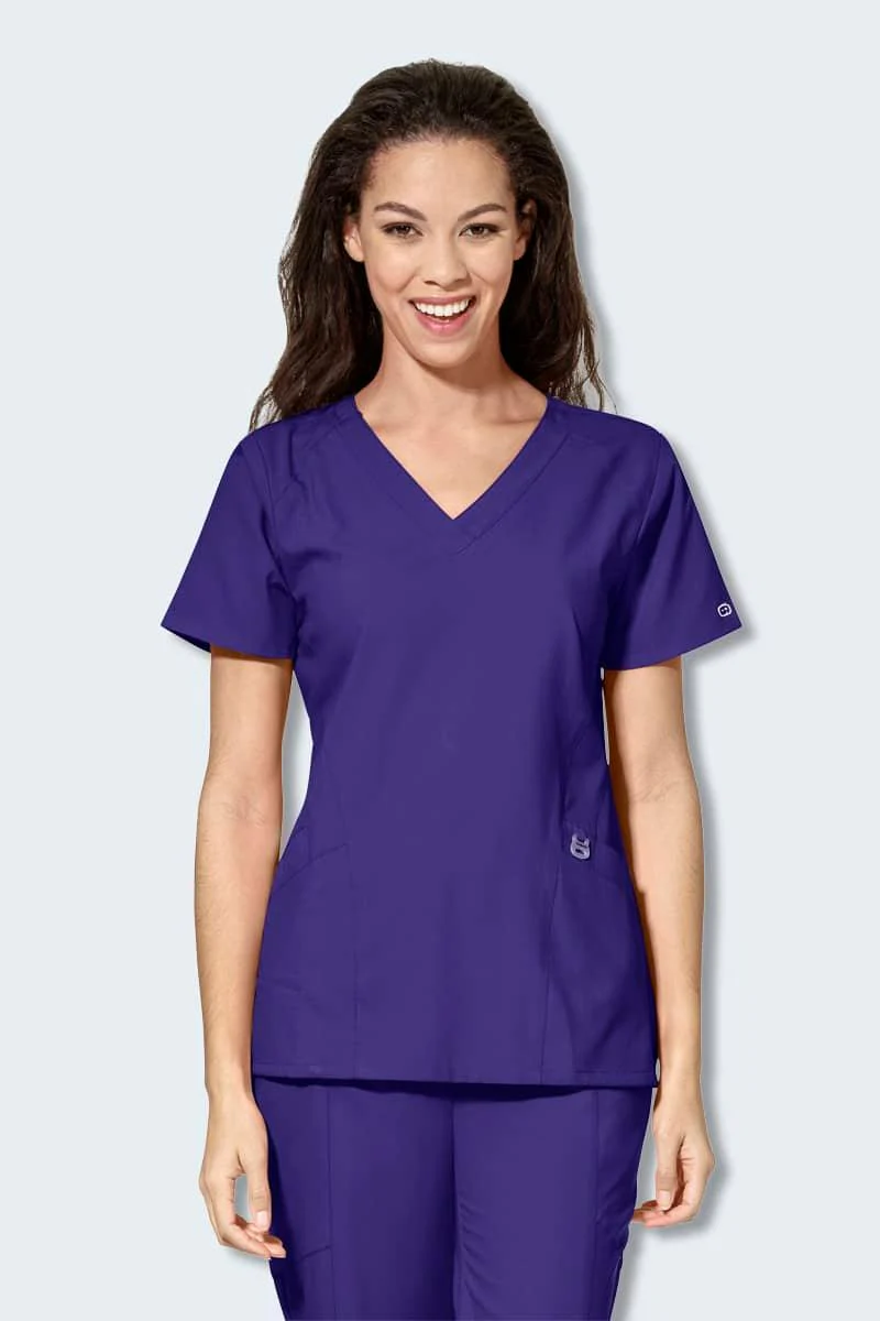 6155SP WonderWink W123 Womens Stylized V-neck Top - Image 3