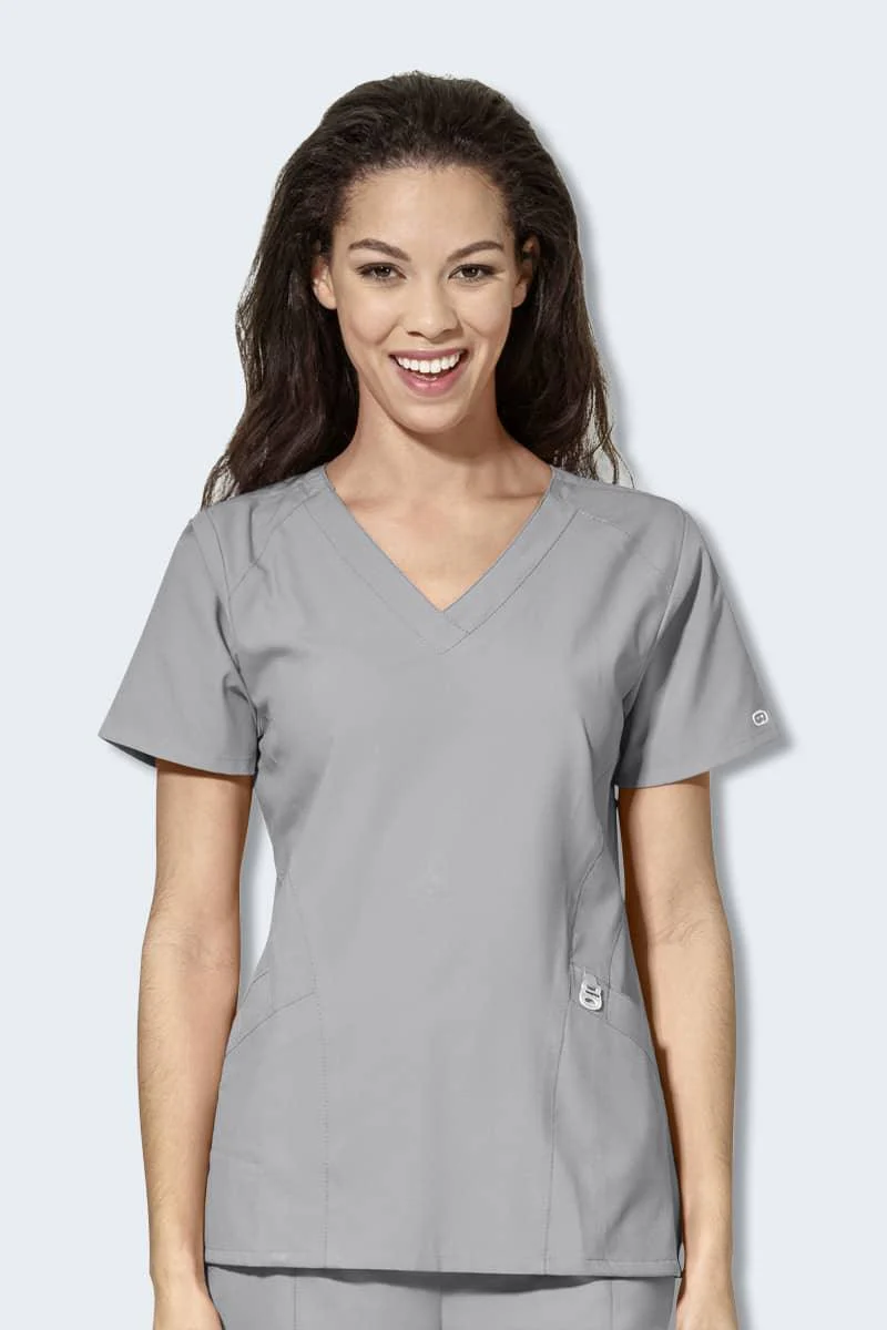 6155SP WonderWink W123 Womens Stylized V-neck Top - Image 4