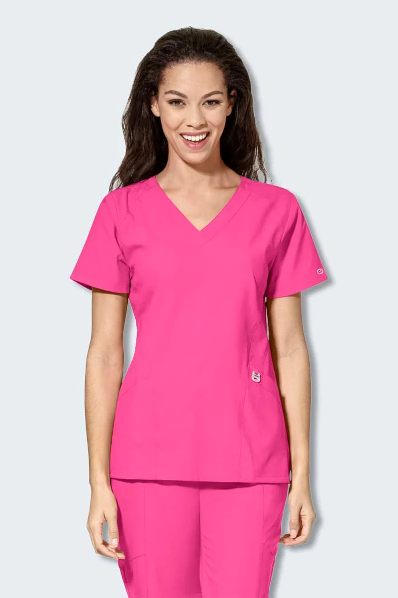 6155SP WonderWink W123 Womens Stylized V-neck Top - Image 5