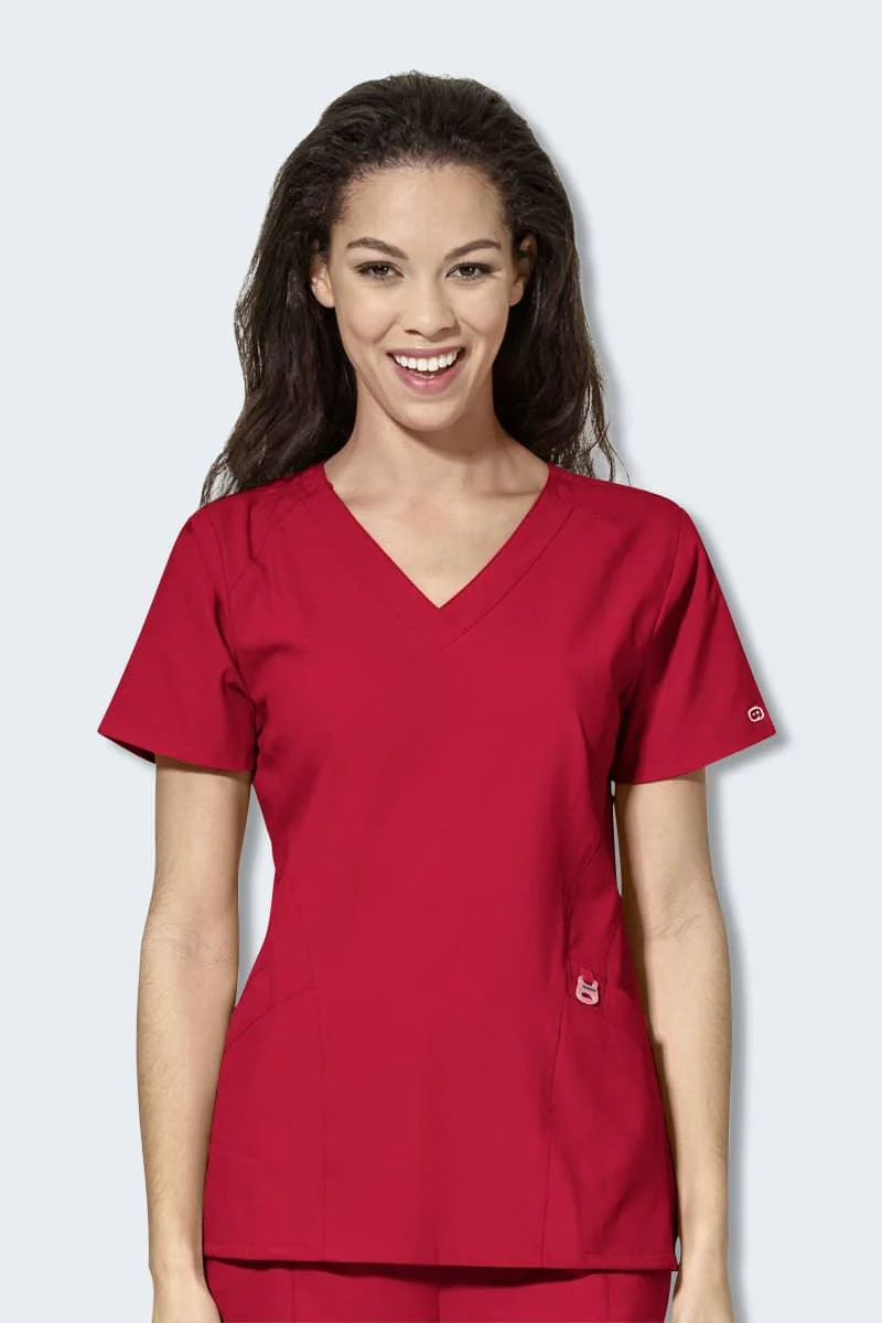 6155SP WonderWink W123 Womens Stylized V-neck Top - Image 7