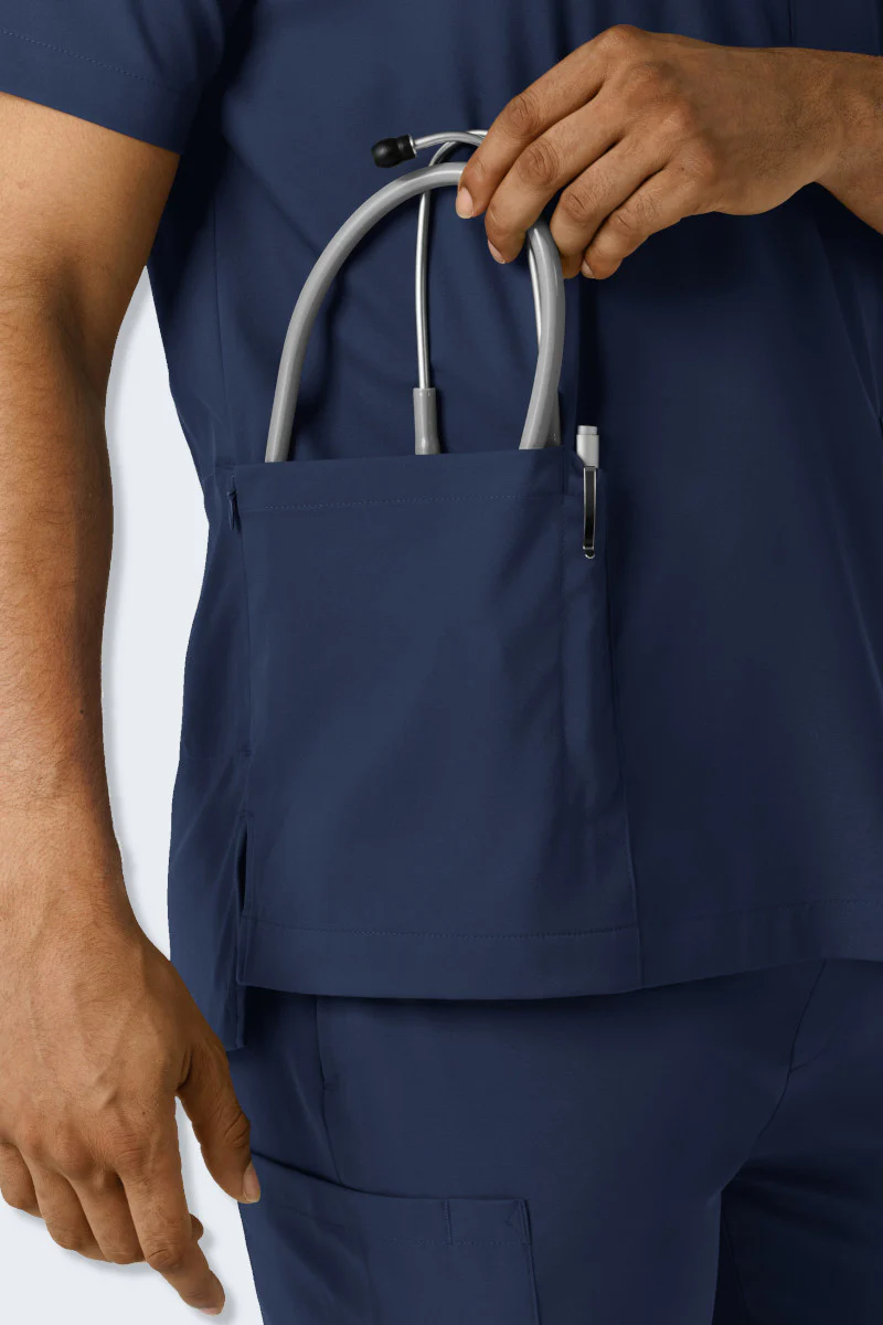6351 WonderWink Boundless Men's V-Neck Scrub Top - Image 4