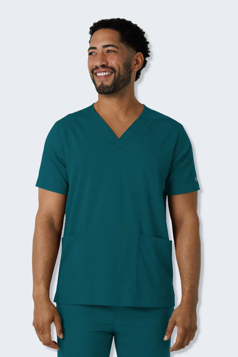 6351 WonderWink Boundless Men's V-Neck Scrub Top - Image 6