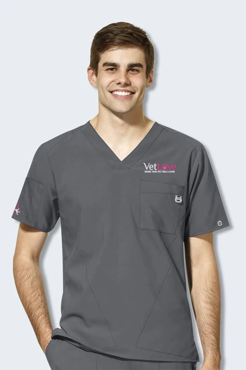 6355 VETLOVE WonderWink W123 Mens V-Neck Top