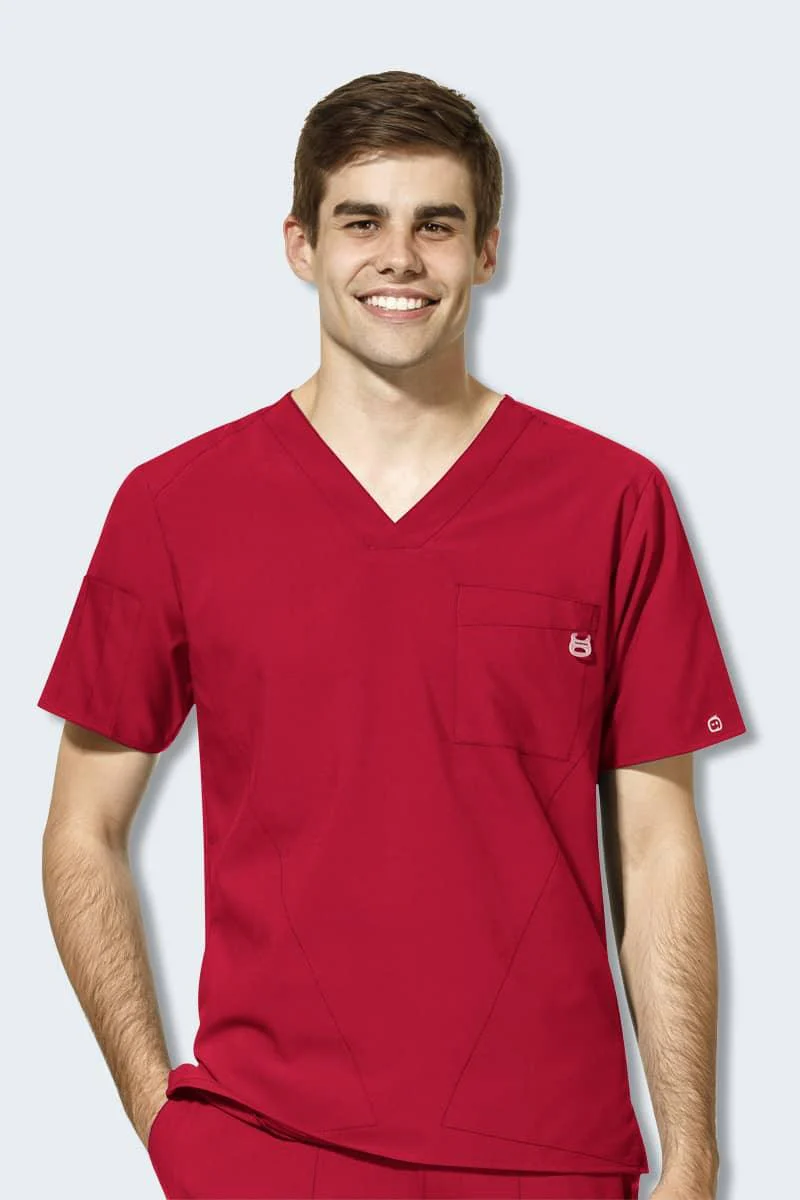 6355SP WonderWink W123 Mens V-Neck Top - Image 5
