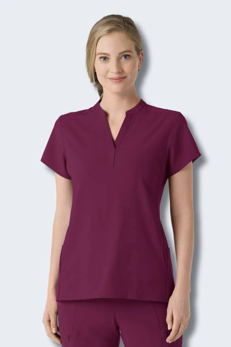 6734 Wink Renew Women's Mandarin Collar Scrub Top - Image 5