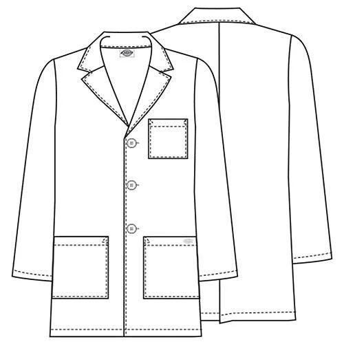 81404 Dickies Mens Consultation Jacket White Lab Coat - Image 3
