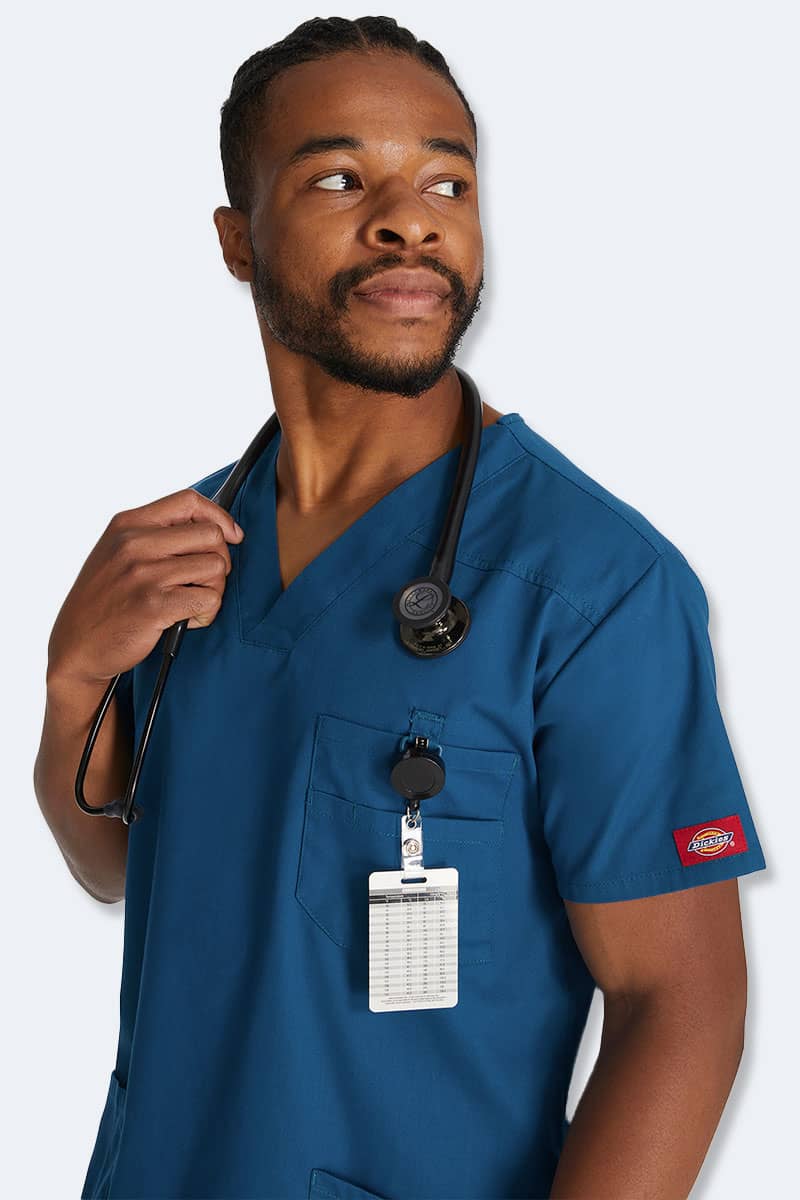 81906 Dickies EDS Signature Men's V-neck Utility Scrub Top - Image 4