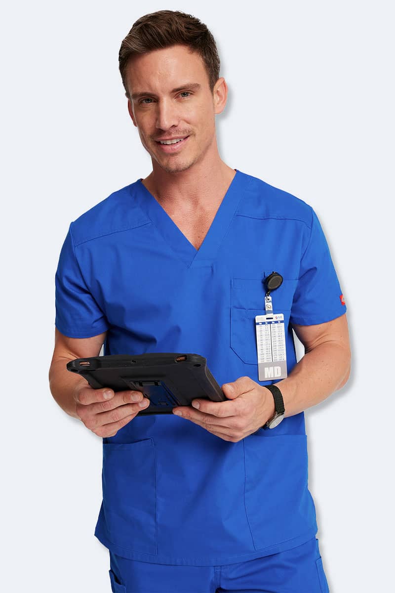 81906 Dickies EDS Signature Men's V-neck Utility Scrub Top - Image 7