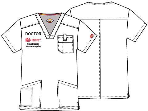 81906 RNSH Emergency Dickies EDS Signature Men's V-neck Utility Scrub Top - Image 4