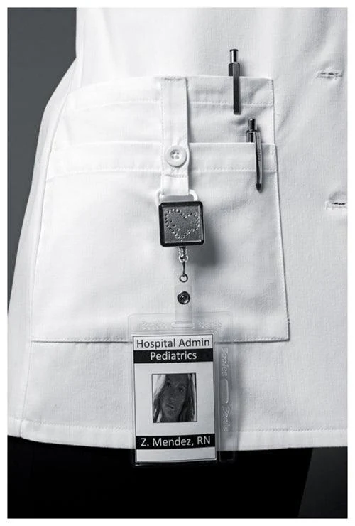 82402 Dickies 30" Women's White Lab Coat 3/4 Sleeves - Image 3