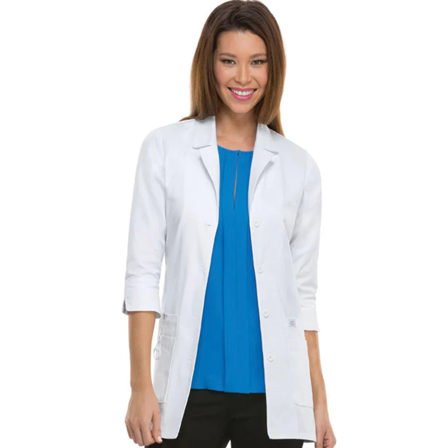 82402 Dickies 30" Women's White Lab Coat 3/4 Sleeves - Image 6