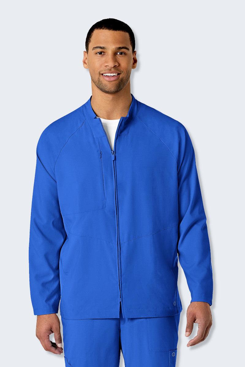 8355 WonderWink W123 Men's Zip Front Warm Up Jacket - Image 4