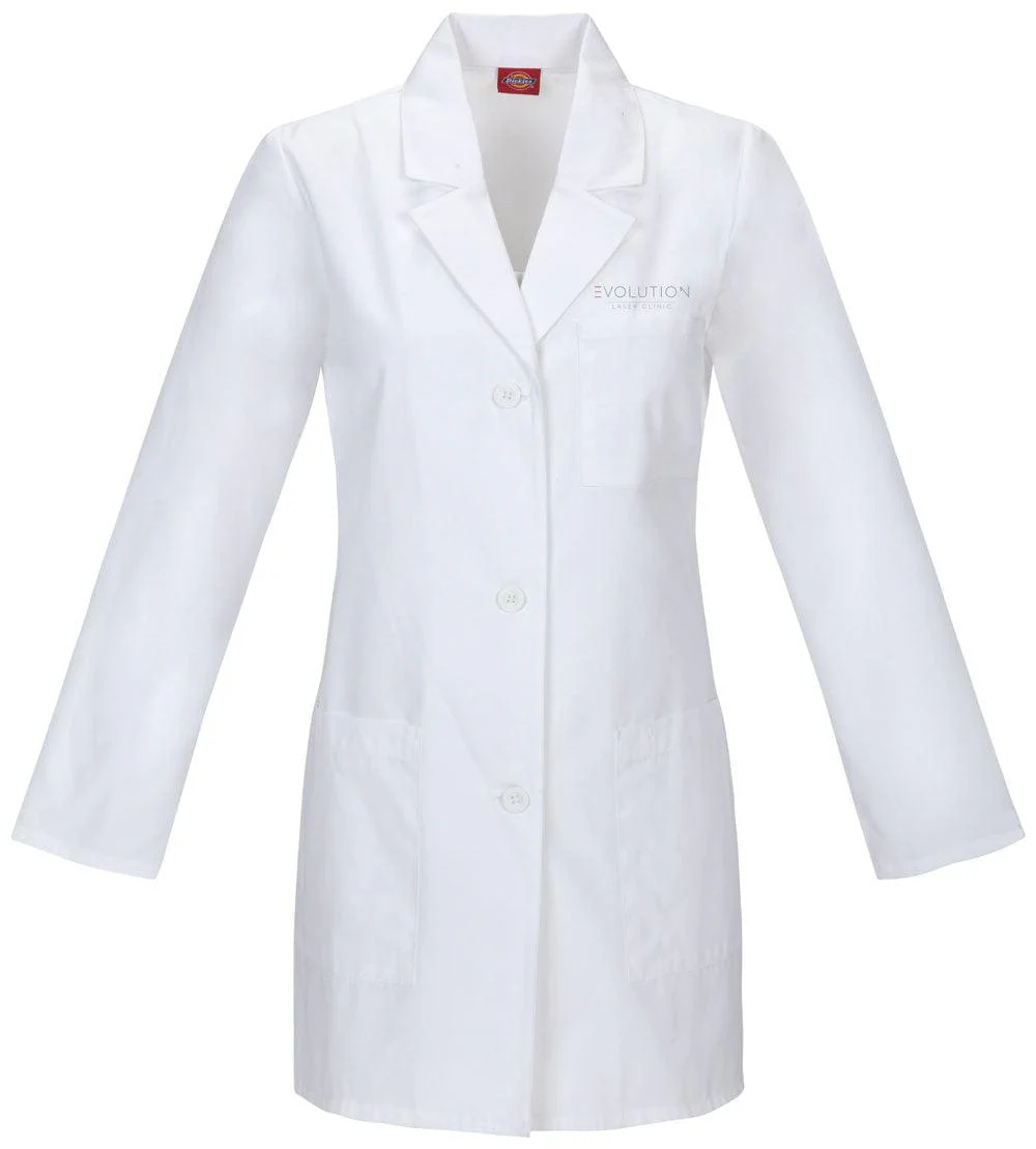 84400 Evolution Laser Dickies Womens 32" Professional White Lab Coat
