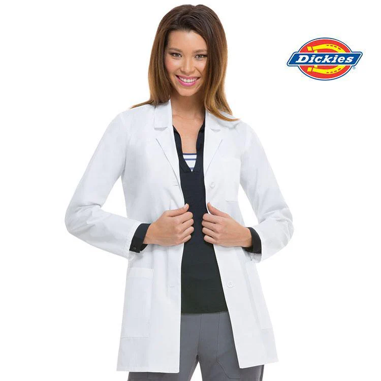 84400 Evolution Laser Dickies Womens 32" Professional White Lab Coat - Image 2