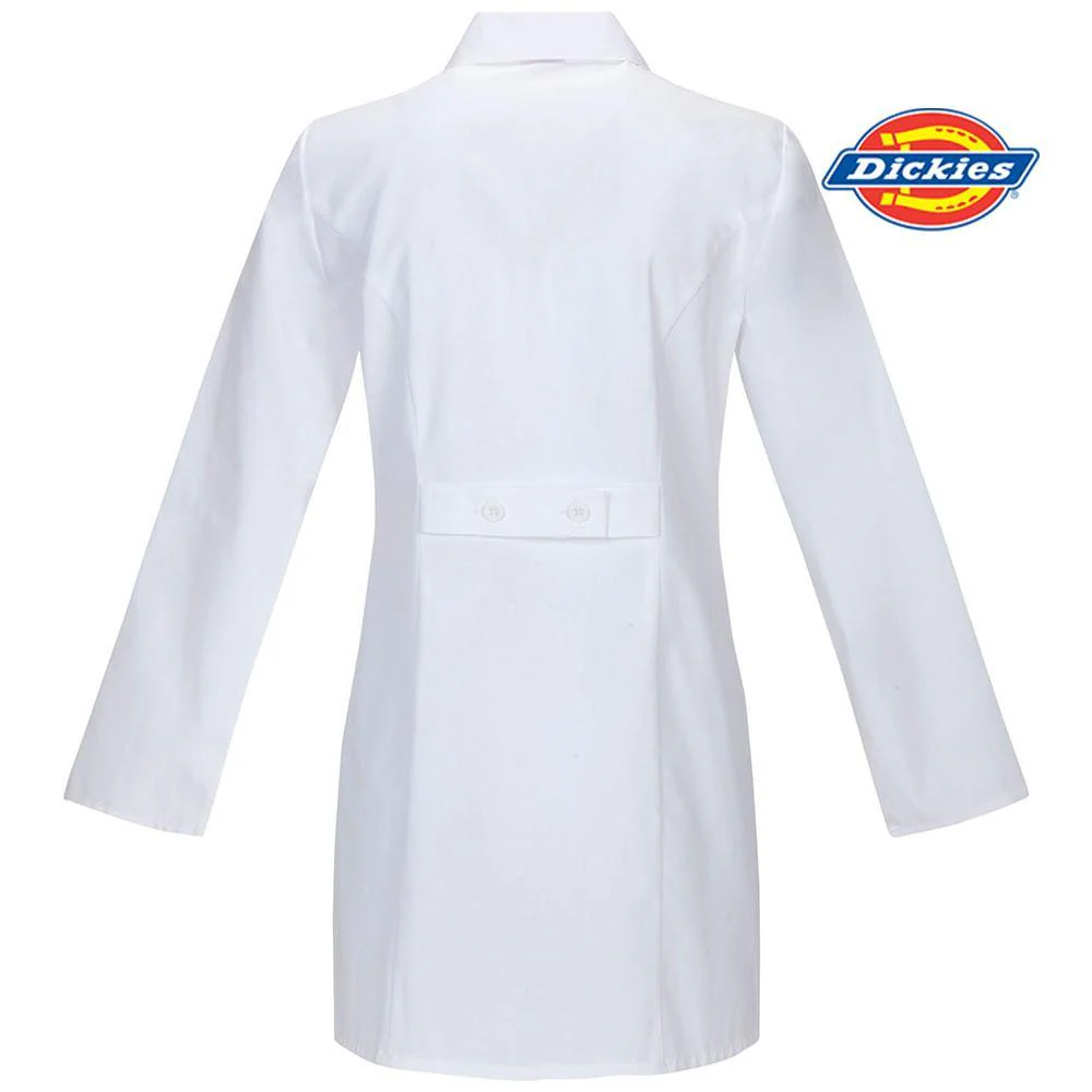 84400 Evolution Laser Dickies Womens 32" Professional White Lab Coat - Image 3