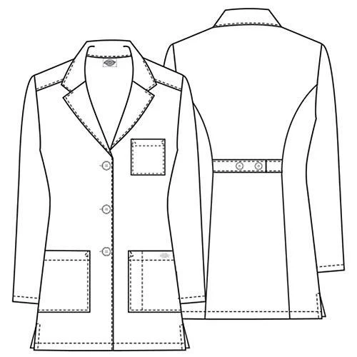 84400 Evolution Laser Dickies Womens 32" Professional White Lab Coat - Image 4