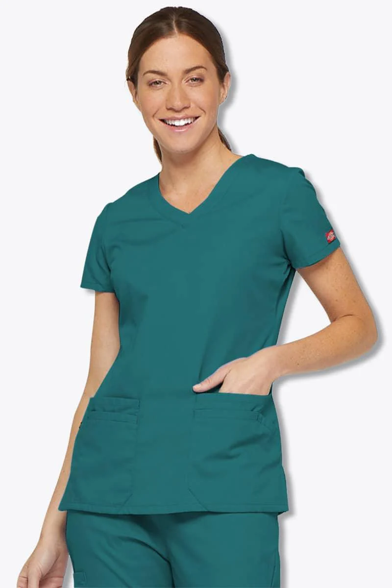 85906 Dickies EDS Women's Jr Fit V-Neck Scrubs Top - Image 10