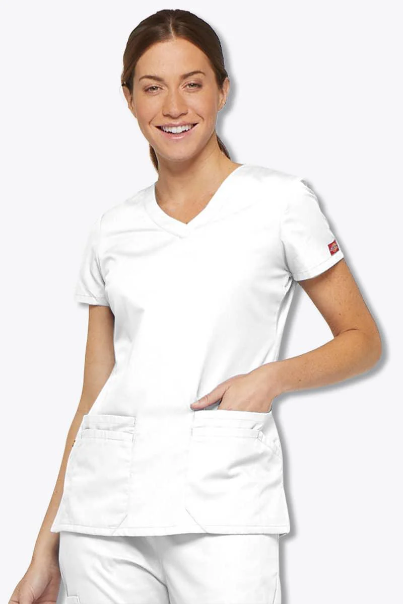 85906 Dickies EDS Women's Jr Fit V-Neck Scrubs Top - Image 11