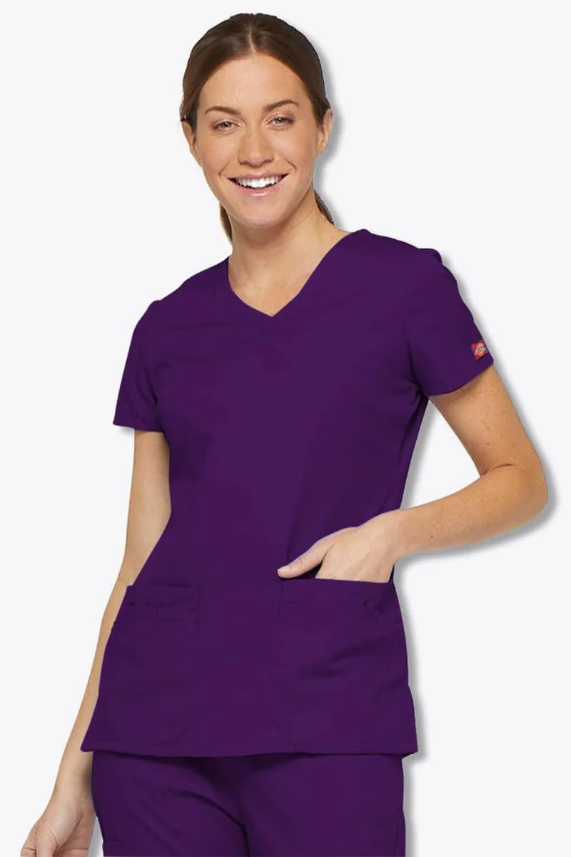 85906 Dickies EDS Women's Jr Fit V-Neck Scrubs Top - Image 4