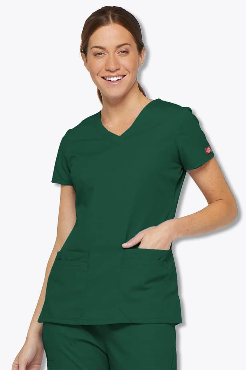 85906 Dickies EDS Women's Jr Fit V-Neck Scrubs Top - Image 6