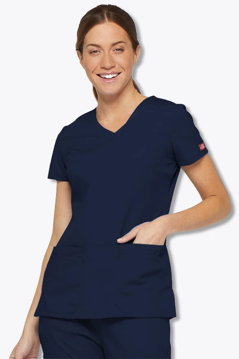 85906 Dickies EDS Women's Jr Fit V-Neck Scrubs Top - Image 7